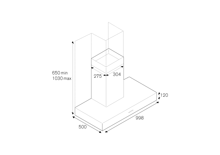 100 Range Hood, 1 motor | Bertazzoni