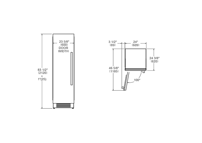 Bertazzoni FRZ605UBLXTT Heritage Congelatore verticale da incasso cm. 60 h.  212 - lt. 342 - inox