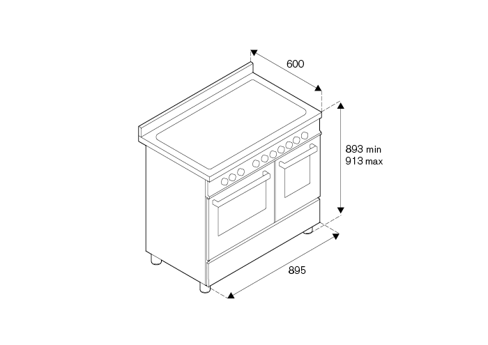 90 cm induction top electric double oven | Bertazzoni