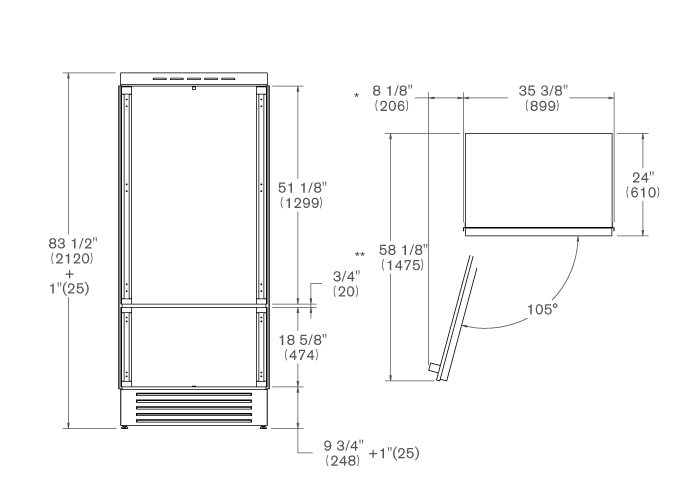 90cm Built-In Bottom Mount, Panel Ready Left hinges | Bertazzoni