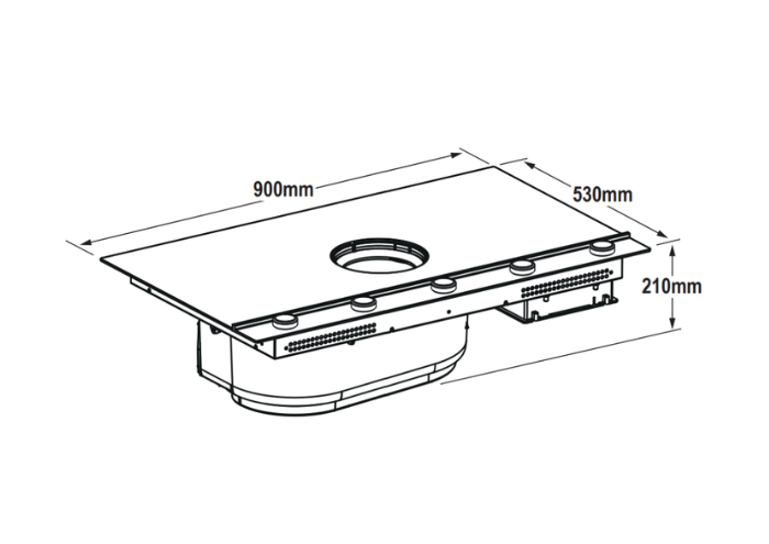 90 cm Induction Hob with Integrated Hood , 4 Cooking Zones and Knobs Controls | Bertazzoni