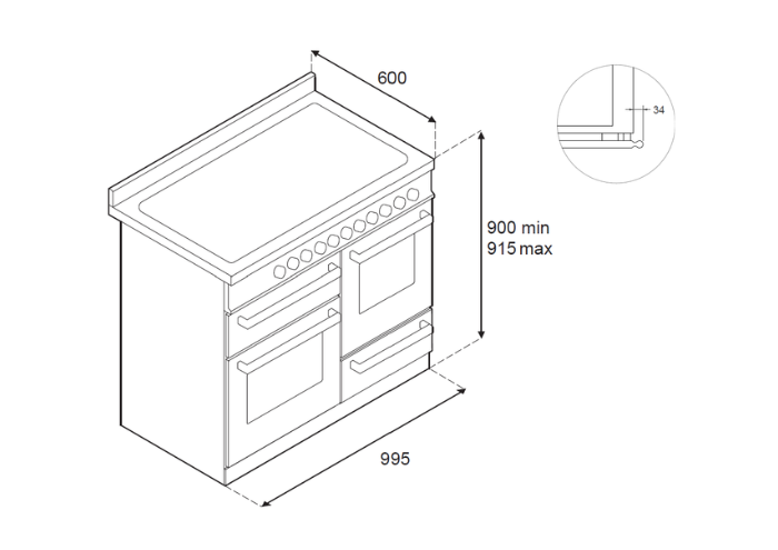 100 cm 6-burner electric triple oven | Bertazzoni