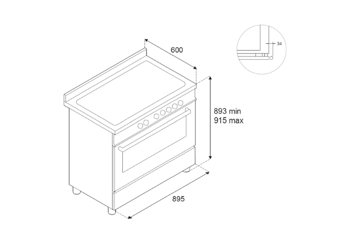 90cm induction top, electric oven | Bertazzoni