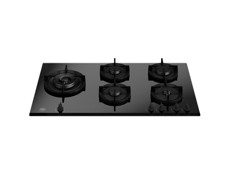 90 cm gas on glass hob with lateral wok | Bertazzoni - Nero