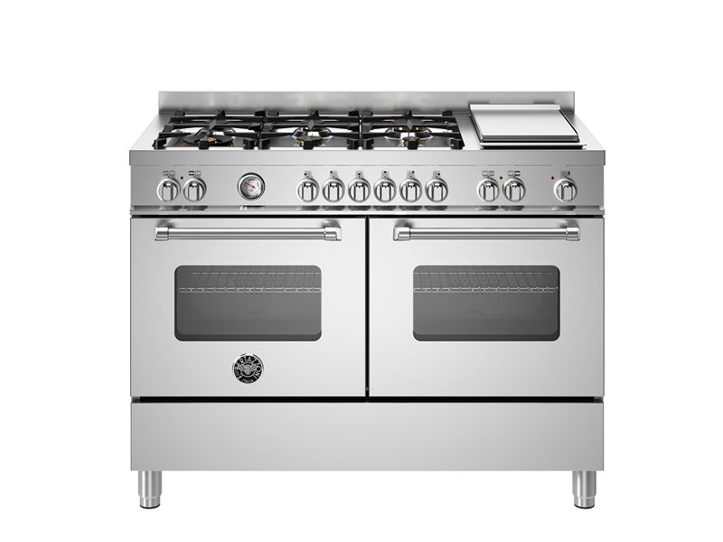 120 cm 6-burners+griddle, eletric double oven | Bertazzoni - Stainless Steel