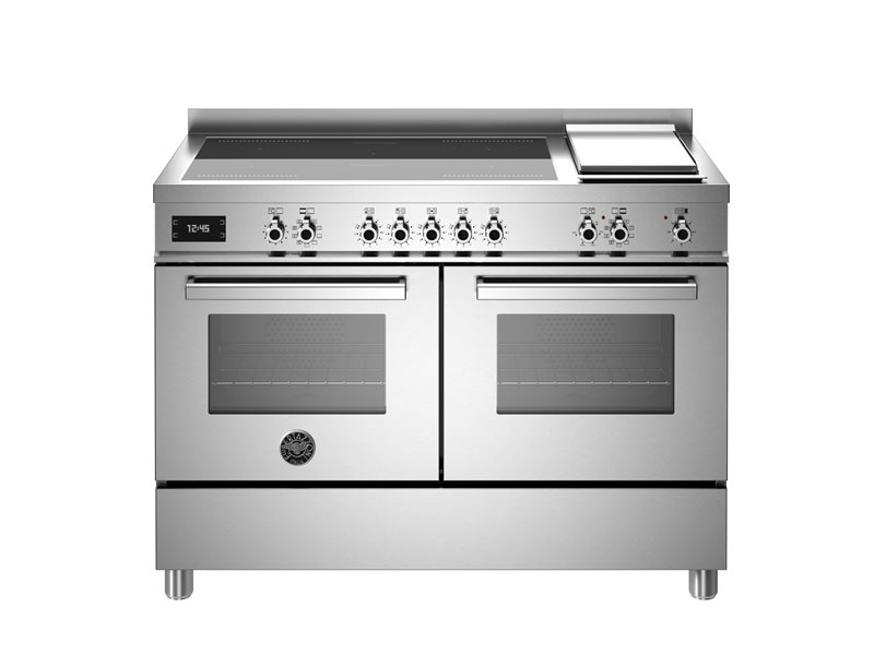 120 cm induction top + griddle, electric double oven | Bertazzoni - Stainless Steel