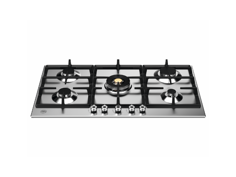 90 cm Front Control Gas Cooktop, 5 Burners | Bertazzoni - Stainless Steel