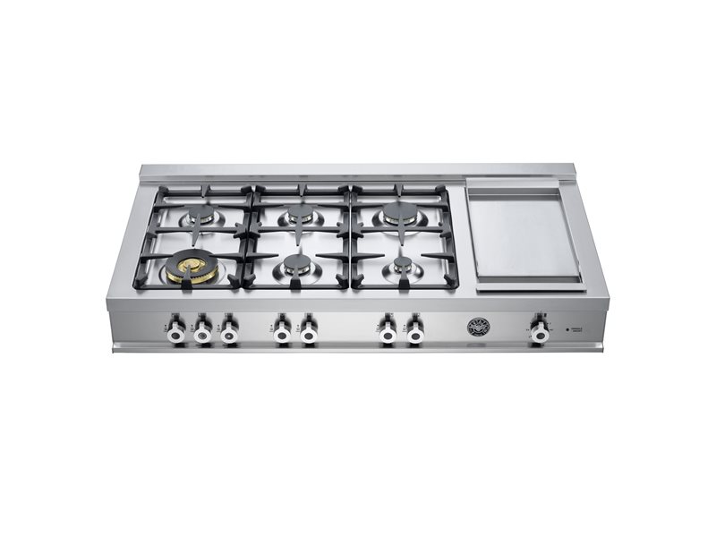 122 cm Range Top 6-burner and Griddle | Bertazzoni