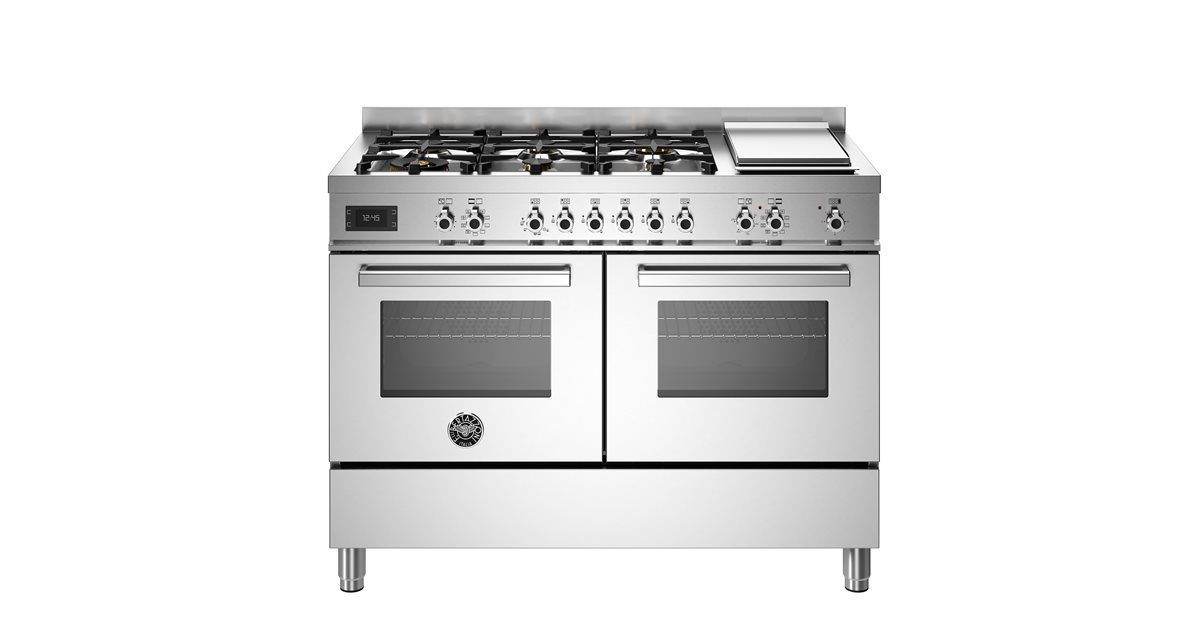 120 cm 6-burner + griddle, Electric Double Oven | Bertazzoni