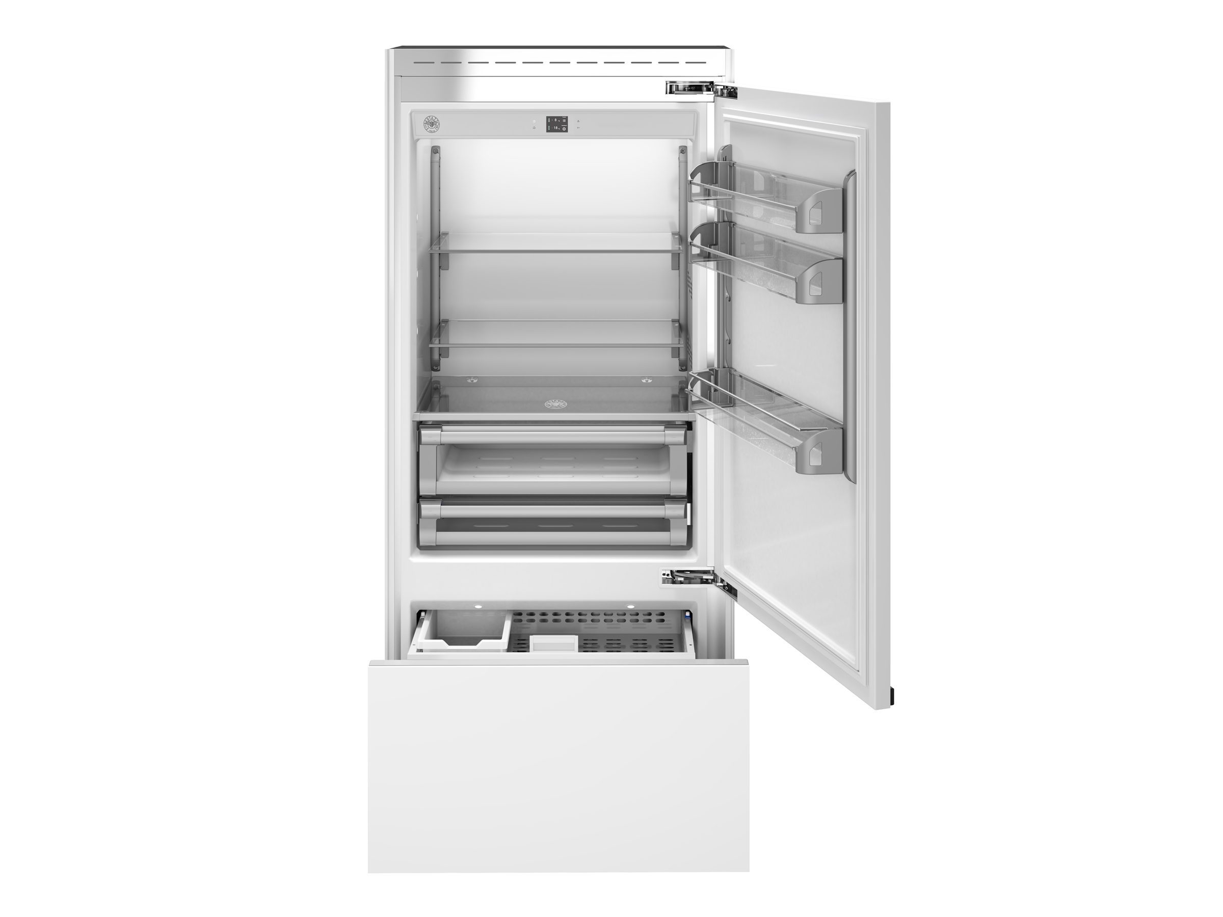60 cm freestanding bottom mount refrigerator, stainless steel